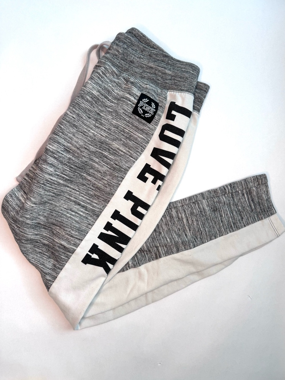 PINK Victoria's Secret 2016 Vintage Gray and White 'LOVE PINK'  Sweatpants